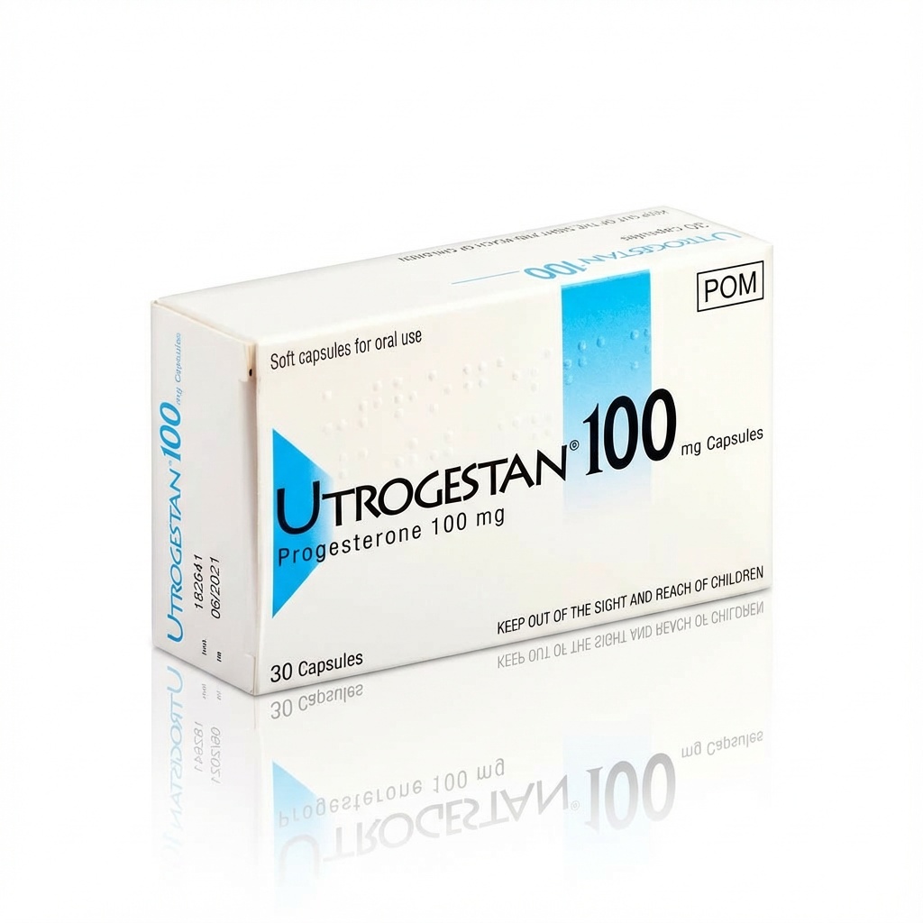 Close-up of Utrogestan 100mg capsule