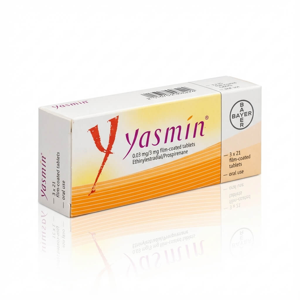 Yasmin contraceptive pill packaging