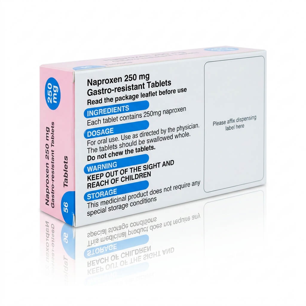 Naproxen 250mg tablets back view