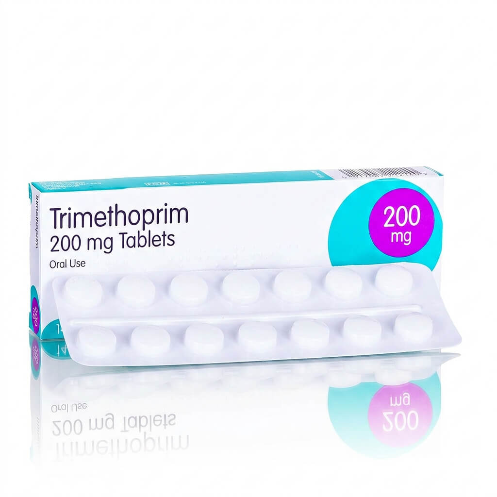Trimethoprim 200mg tablets blister pack open